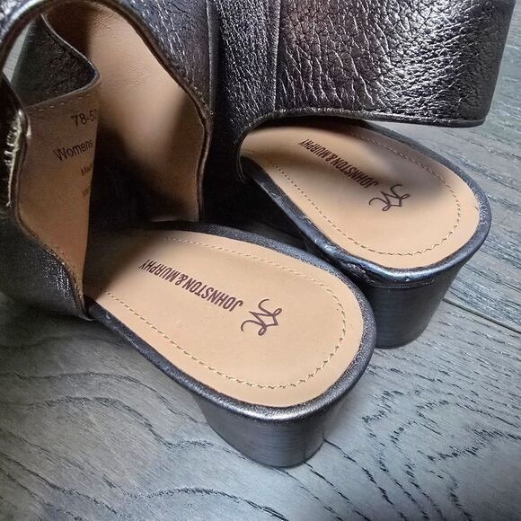 Johnston & Murphy Evelyn Open Toe Chunky Bootie in Metallic Bronze - Picture 4 of 13